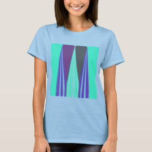 Edgy Blue Lila Cyan Zickzack Art Print T-Shirt