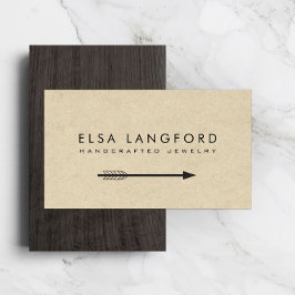 Edgy Bohemisch Arrow auf Tan-Karte Visitenkarte