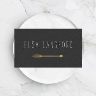 Edgy Bohemisch Imitats Gold Arrow Handgeschriebene Visitenkarte