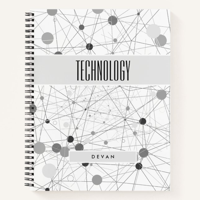 Edgy BOHO Komposition in Grays Subject Notizbuch (Vorderseite)