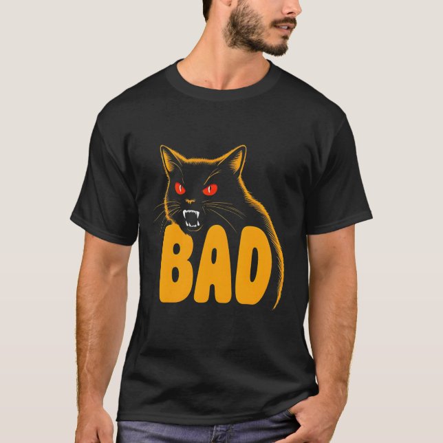 Edgy Cat T - Shirt for Men - Dark Spaß Apparel (Vorderseite)