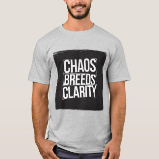 Edgy 'Chaos Breeds Clarity' Grunge Typografie T-Shirt