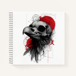 Edgy Crow Skull Gothic Grunge Street Art Notebook Notizbuch