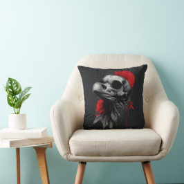 Edgy Crow Skull Gothic Grunge Street Art Pillow Kissen