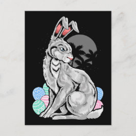 Edgy Easter Bunny Palm Trees Postkarte