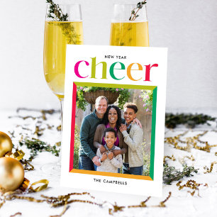 Edgy Frame Happy New Year Holiday Foto Card Feiertagskarte