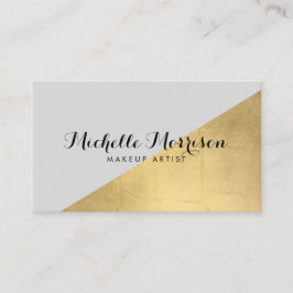 Edgy Geometric Imitats Gold Foil und Graufarbblock Visitenkarte