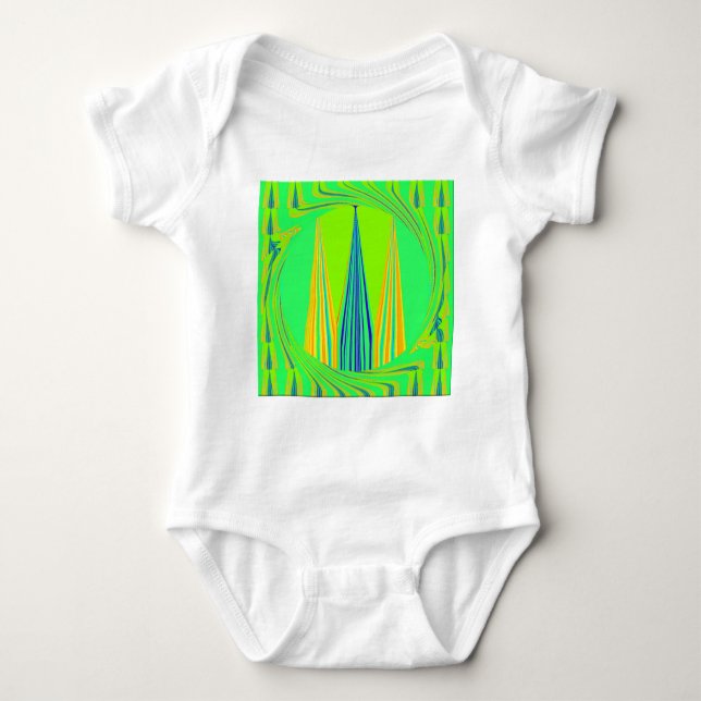 Edgy Geometric Neon Design Baby Strampler (Vorderseite)