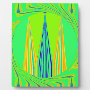 Edgy Geometric Neon Design Fotoplatte