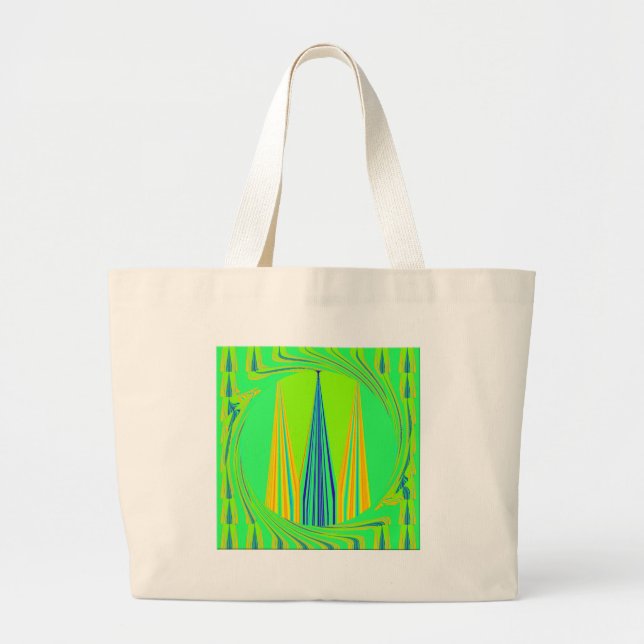 Edgy Geometric Neon Design Jumbo Stoffbeutel (Vorne)