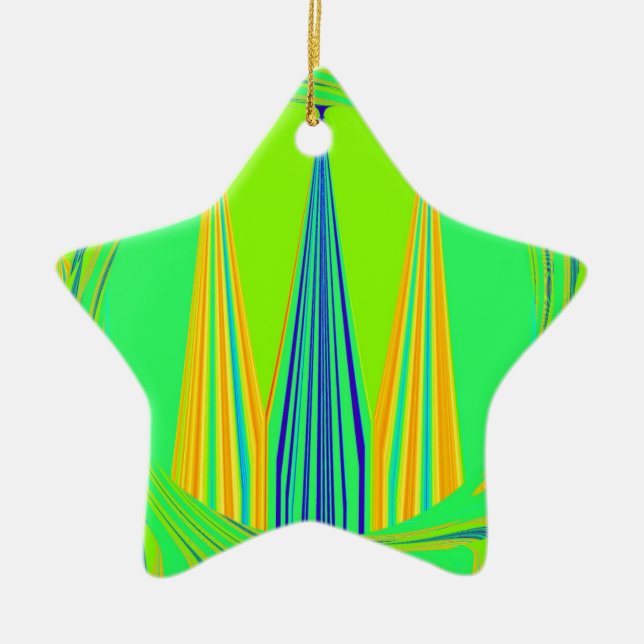 Edgy Geometric Neon Design Keramikornament (Vorne)