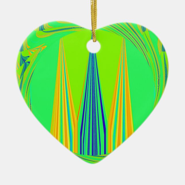 Edgy Geometric Neon Design Keramikornament (Vorne)