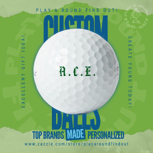 Edgy Golf Papa Initialen VTG Alte Englische Typogr Golfball