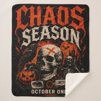 Edgy Gothic Chaos Season Schädel Halloween Sherpadecke