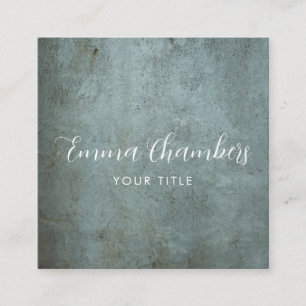 Edgy Grunge Ethereal Smoky Blue Gray Texture Quadratische Visitenkarte