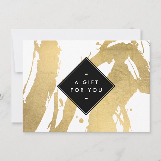 Edgy Imitats Gold Brushstrokes Geschenkgutschein (Vorderseite)