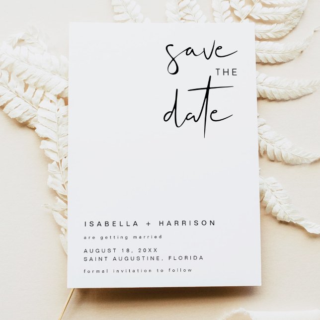  Edgy Modern Minimalist Simple Save the Date Einladung (Von Creator hochgeladen)