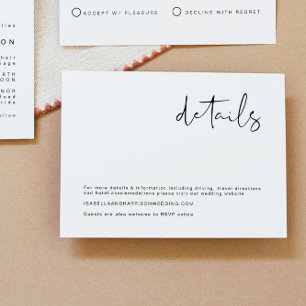 Edgy Modern Minimalistische Hochzeitdetails - Eins Einladung