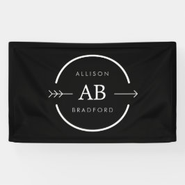 Edgy Monogram Arrow Circle Logo Banner