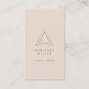 Edgy Rose Gold Triangle Logo auf Peach Visitenkarte