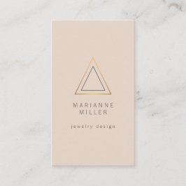 Edgy Rose Gold Triangle Logo auf Peach Visitenkarte
