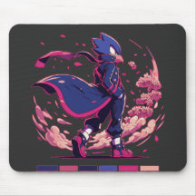 Edgy Sakura Warrior Bird Anime Illustration