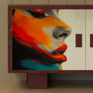 Edgy Seventies Woman Decoupage Seidenpapier