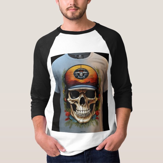 "Edgy Skull and Crossbones Embroided Cap" T-Shirt (Vorderseite)
