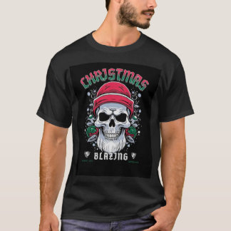 Edgy Skull Christmas T-Shirt - Blazing Style