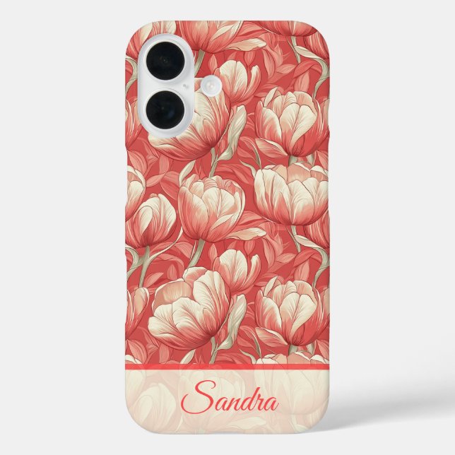 Edgy Teacher Appreciation Gift Tulip Flower Name Case-Mate iPhone Hülle (Rückseite)