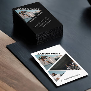 Edgy & Trendy Personal Trainer 3 Foto Black Visitenkarte