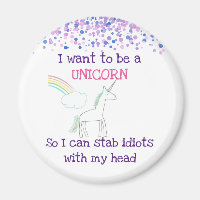 Edgy Unicorn mit Rainbow und Confetti Funny