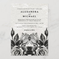 Edgy Viktorianische Rose Schwarz-Weiß-Hochzeit