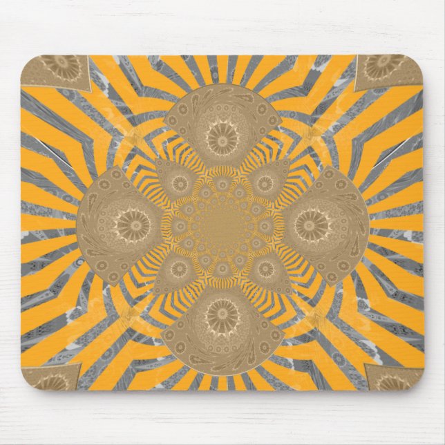 Edgy Zebra Elegante: Eine goldene gelbe Printwerbu Mousepad (Vorne)