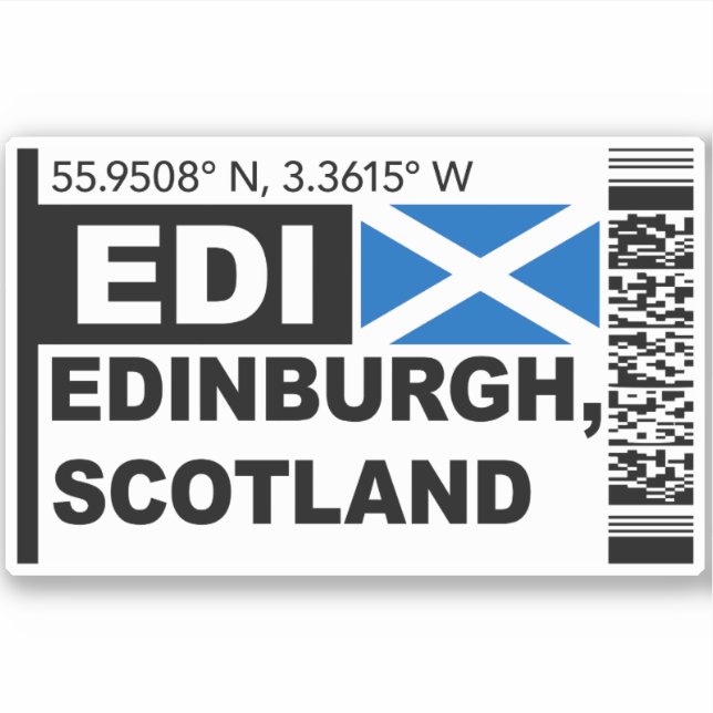 EDI Edinburgh Boarding Pass - Scotland Travel Aufkleber (Vorderseite)