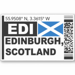 EDI Edinburgh Bordkarte - Schottland Reise Aufkleber