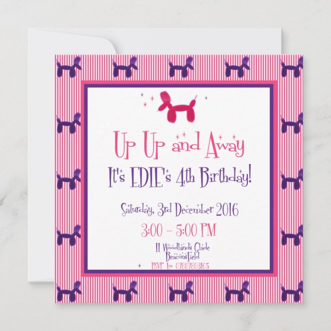 Edie 4. Geburtstag Karte (Vorderseite)