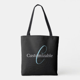 Edierbare kursive Schriftmonogramm Schwarz Blau We