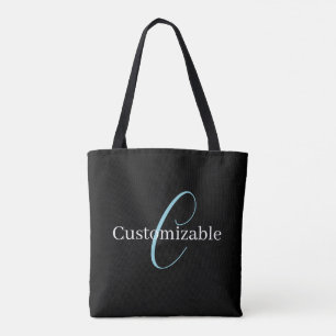Edierbare kursive Schriftmonogramm Schwarz Blau We