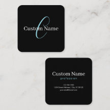 Edierbare kursive Schriftmonogramm Schwarz Blau We