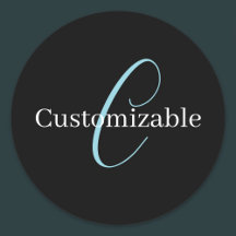 Edierbare kursive Schriftmonogramm Schwarz Blau We