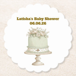 Edierbare Vintage-Neutrale Babyparty Untersetzer