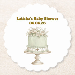 Edierbare Vintage-Neutrale Babyparty Untersetzer