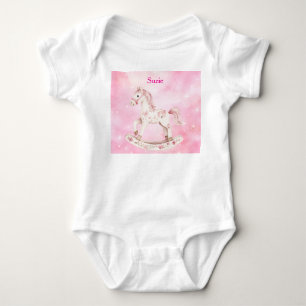 Edierbarer rosa Chinoiserie-Body für Babys Baby Strampler