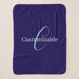 Edierbares Kursiv-Schrift-Monogramm Purpurblau Sherpadecke