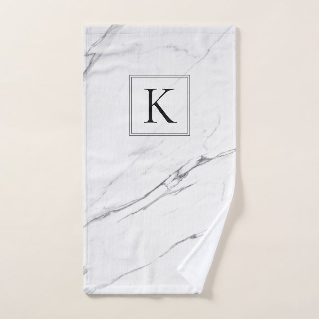 Edierbares Marmor-Monogramm-Handtuch Handtuch (Handtuch)
