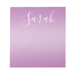 Edierbares Soft Mauve Ombre & Weiß-Text-Skript Notizblock