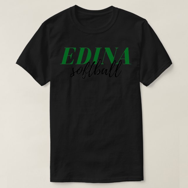 EDINA Softball Green Amp Black Text Graphic T-Shirt (Design vorne)