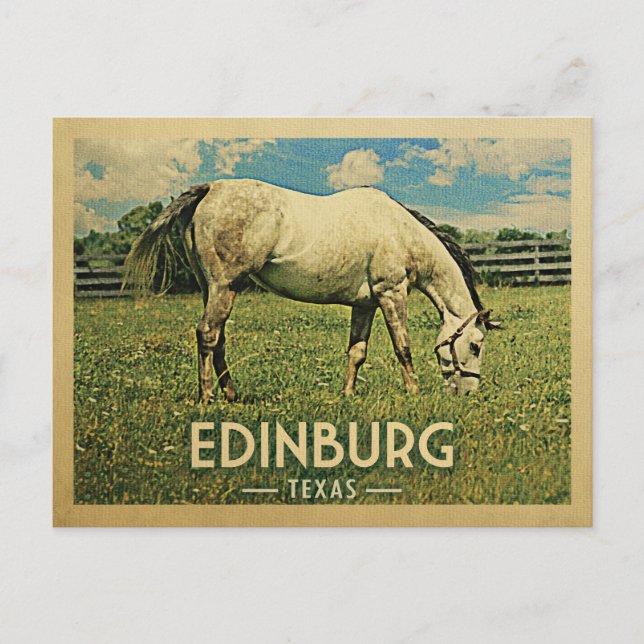 Edinburg Texas Horse Farm - Vintage Travel Postkarte (Vorderseite)