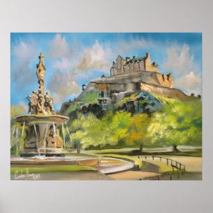 Edinburgh Burg Ölgemälde Gordon Bruce Art Poster